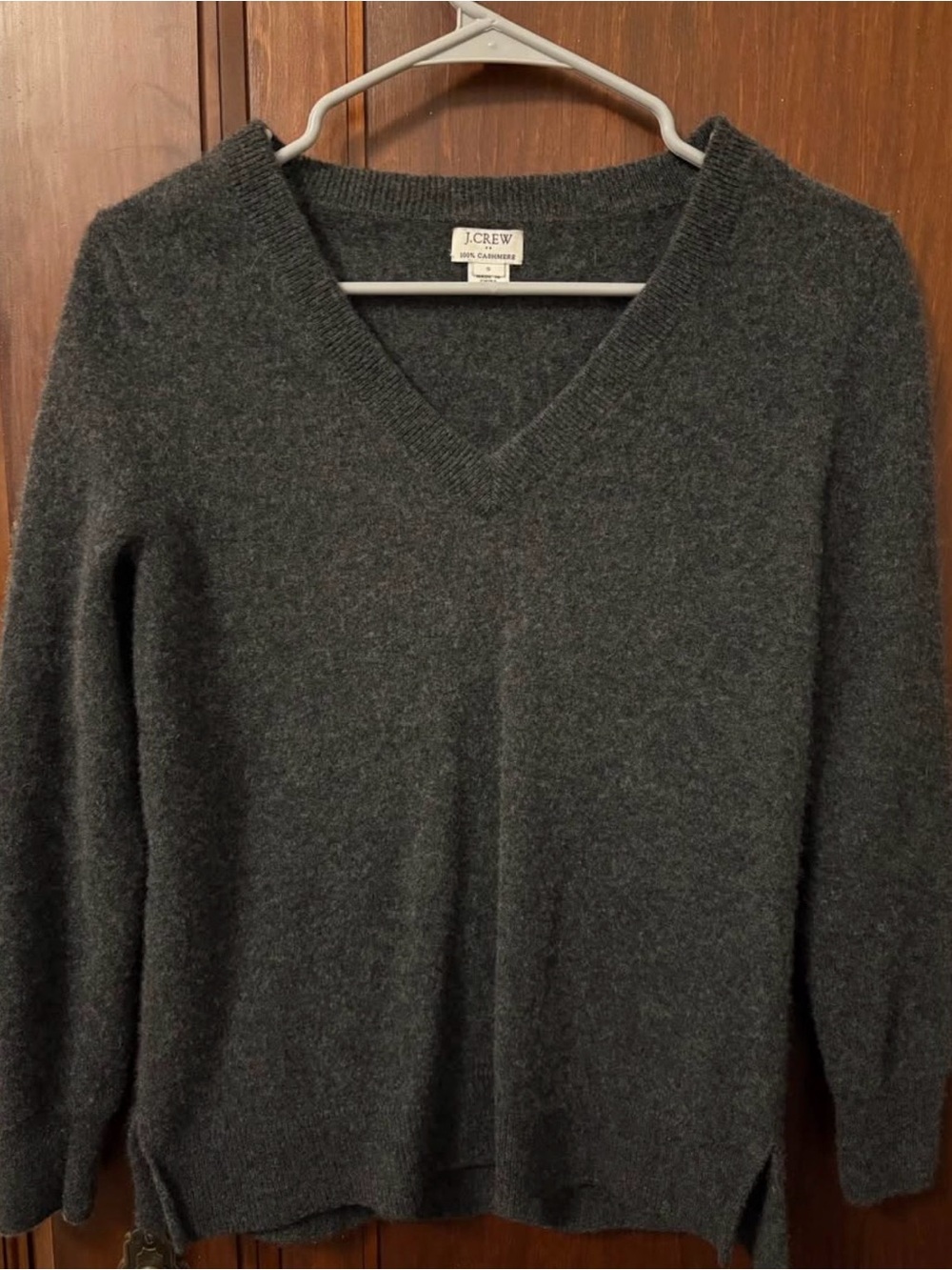 J. Crew Dark Cashmere V-Neck Sweater